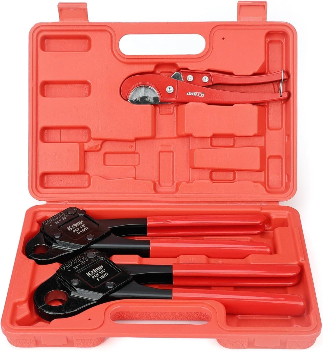 iCrimp PEX Crimp Tool — 1/2" & 3/4" with Cutter & Go/No-Go Gauge